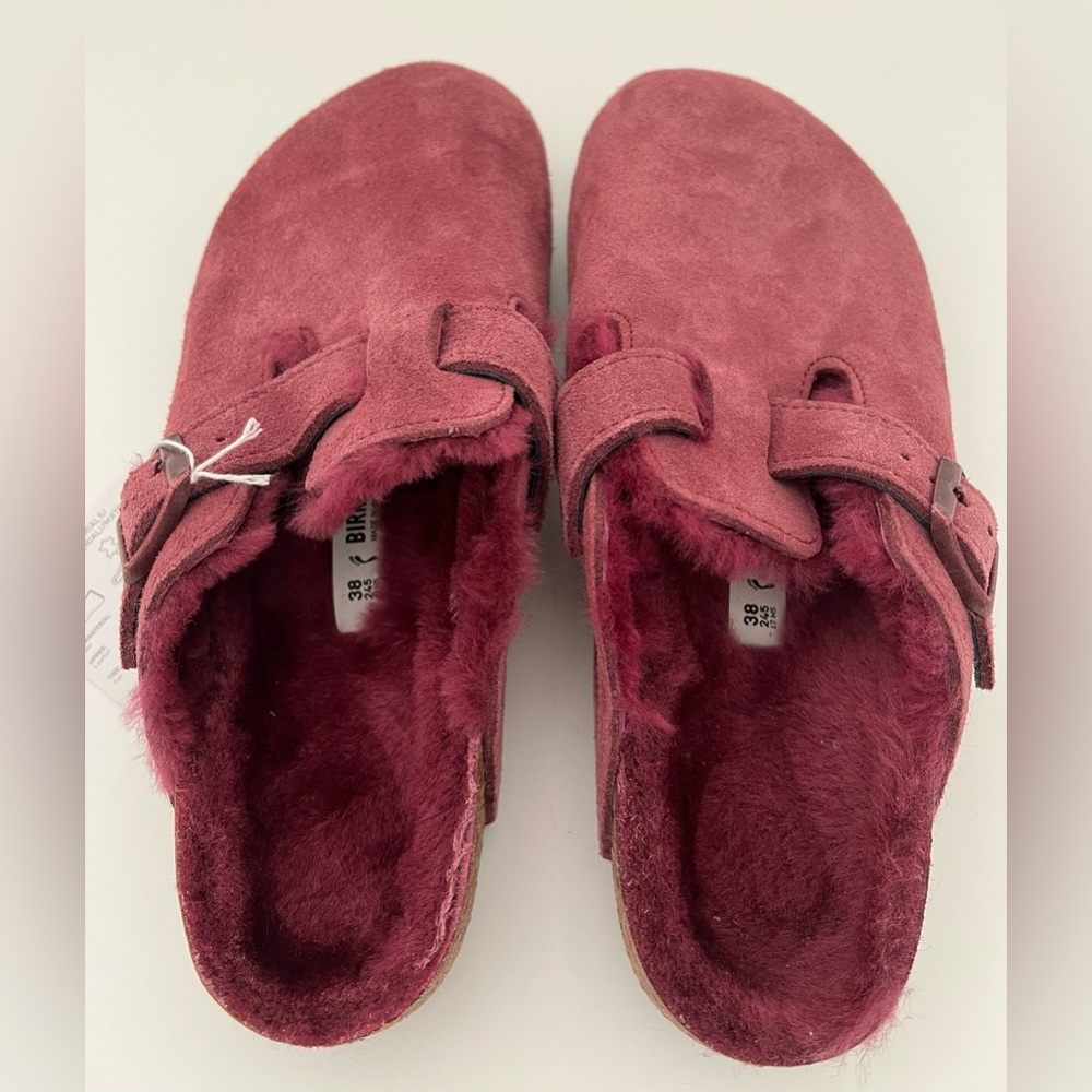 Birkenstock Boston Shearling Suede Leather